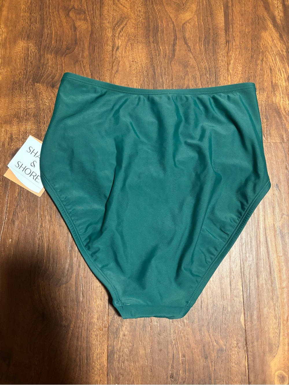 Shade & Shore Women's Shirred Full Coverage High Waist Bikini Bottom - Green S - Picture 5 of 5
